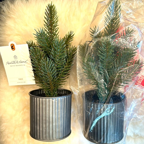 Hearth & Hand faux tree in metal tub (set of 2) - Picture 3 of 5